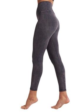 Free People Ribbed High-Waist Leggings in Charcoal